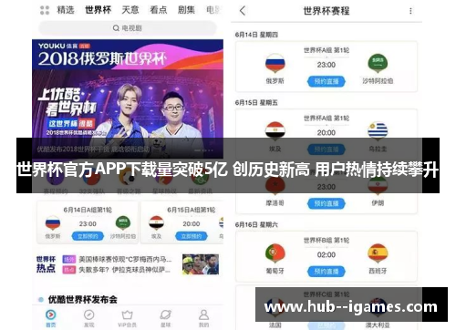 世界杯官方APP下载量突破5亿 创历史新高 用户热情持续攀升 世界杯官方APP下载量突破5亿 创历史新高 用户热情持续攀升